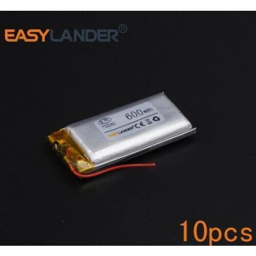 10PCS 7x20x40mm 3.7V 600mAh Rechargeable li Polymer Li-ion Battery For bluetooth headset MP4 speaker mouse recorder 702040