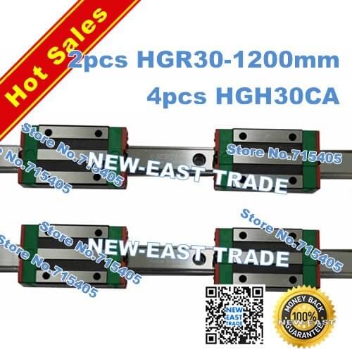 100% genuine original HIWIN BRAND Linear Guide1lot 2pcs HGR30 1200mm rail with 4pcs HGH30CA carriage