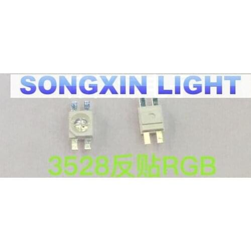 100pcs SMD 3528/6028 RGB LED Common Anode SMT Chip Tricolor (Red Green Blue) 1210 Shine down Light Emitting Diode Lamp