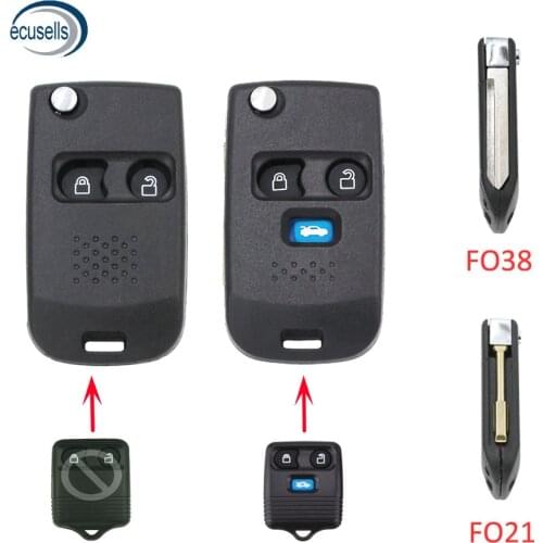 2/3 Button ModifIed Folding Remote Key Shell Car Key Case Fob For-Ford Transit Connect Maverick uncut FO38 blade FO21