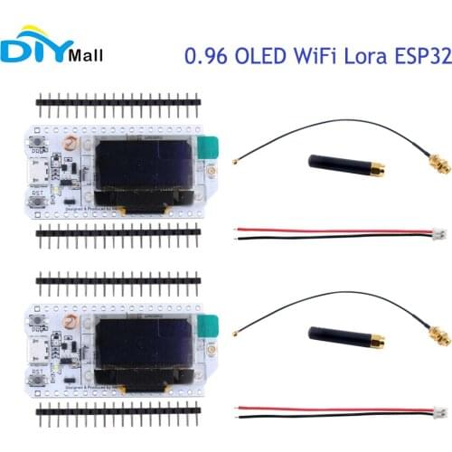 2pcs SX1276 868/915MHz IOT 0.96 OLED Display ESP32 Lora Development Board Transceiver WIFI Bluetooth-Compatibel for Arduino