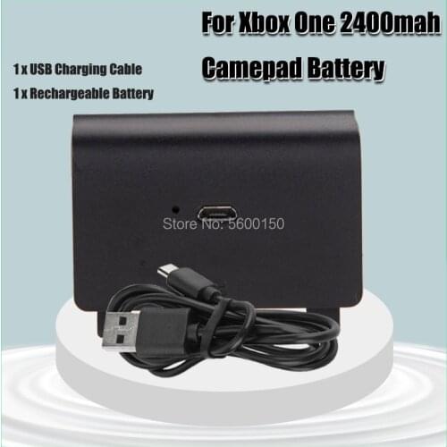 2400mAh Ni-MH Rechargeable battery pack + USB Cable For XBOX ONE Controller Wireless Gamepad Replacement Batteries kits