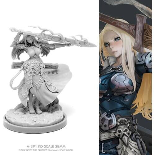 38mm Resin model kits Beauty Soldier self-assembled A-391
