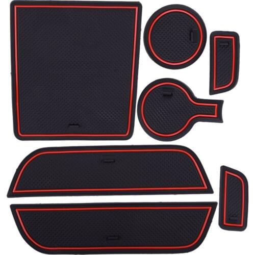 7pcs Gate Slot Door Groove Non-slip Cup Holder Mat Pad Car PVC Fit For Chevrolet Camaro 2012 2013 2014 2016