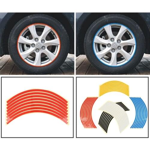 8 Strips Car Tyre Rim Sticker Tire Protection Decor Automobile Rim Wheel Stickers Protector Decors Car-styling Bicycle Stickers