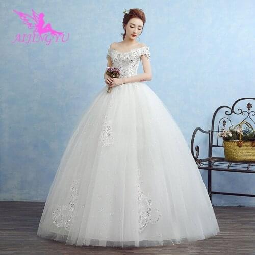 AIJINGYU 2021 gowns Customized new hot selling cheap ball gown lace up back formal bride dresses wedding dress WK400