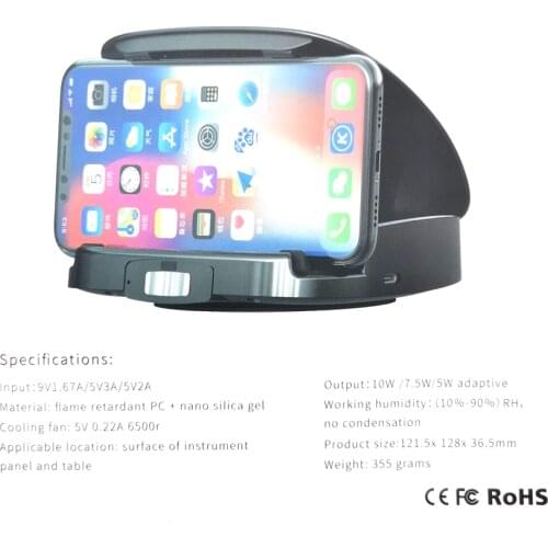 Car Wireless Charger Phone Holder Automatically Opens Closes For 4.5-6.5" Phones