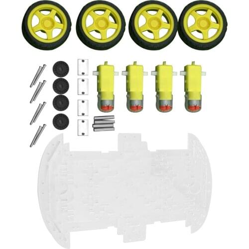 Feichao WIFI 4WD Tracking Motor Robot Smart Car Chassis Kits Double Layer DIY Education Robot Car Kit for Student