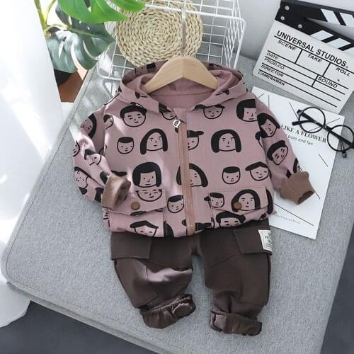 New Spring Autumn Toddler Baby Girls Boys Clothes Sets Kids Full Printing Jacket+Pants 2Pcs/sets Infant Causal Fashion Clothing