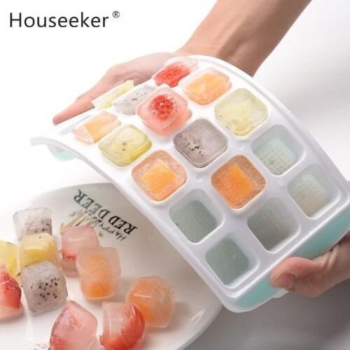 New Ice Cube Mould Solid Color PP Material Fruit Ice Cream Wine Ice Cube Tray Kitchen Bar Drinking Accessories