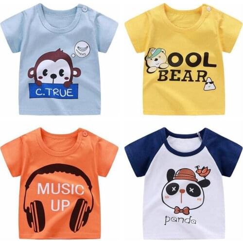 2021 New Arrival Summer Cotton Baby Boys Girls T-shirts Toddler Kids Cartoon T Shirts Infant Baby Short Sleeve Tops Clothing