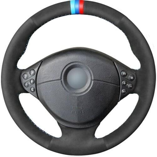 Hand-stitched Black Suede Car Steering Wheel Cover for BMW M Sport E36 1996-2000 E39 1995-2001 Z3 M E36/7 E36/8