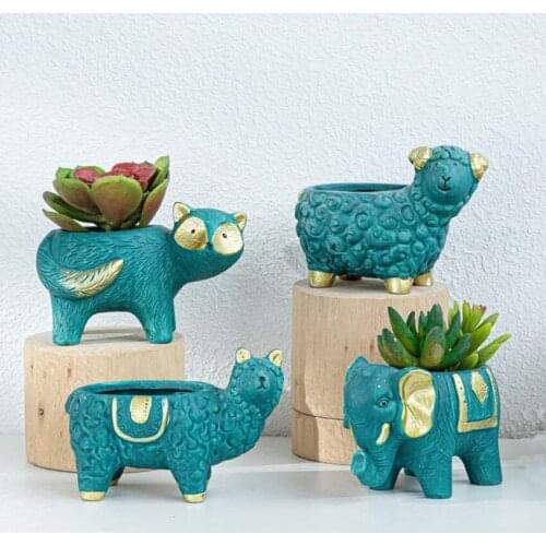 Garden Cartoon Hand-Painted Animal Succulent Plants Potted Decoration Home Simple Creative Crafts Ornaments Ceramic Flower Pots