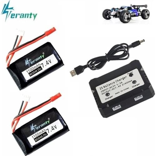 7.4v Balanced Battery Charger For Wltoys V353 A949 A959 A969 A979 k929 7.4v 1100mah lipo Battery For RC Cars Helicopters Boats