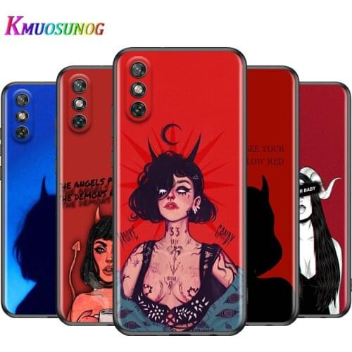 Sexy Devil Woman For Huawei Y9S Y8S Y6S Y9A Y7A Y8P Y7P Y5P Y6P Y7 Y6 Y5 Pro Prime 2020 2019 Black Soft Phone Case