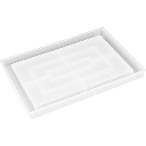 Resin Mold Silicone, Large Rectangle Rolling Tray Molds for Epoxy Resin, Resin Serving Board Mold with Edges