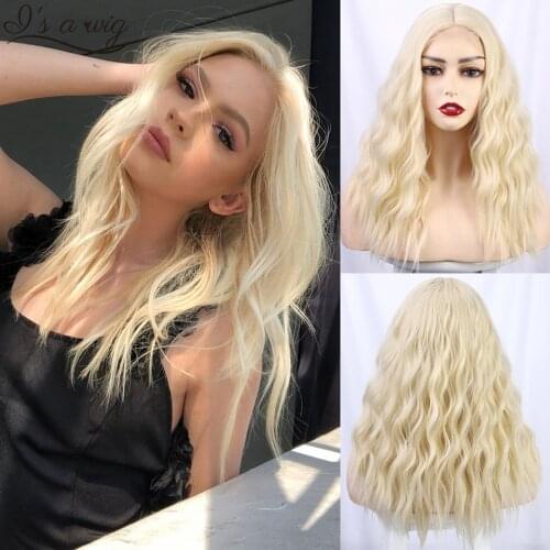 Is a wig Short Water Wave Synthetic Wigs 613 Blonde Wig for Black/White Women Middle Part Natural Pink Brown Wigs for Daily Use