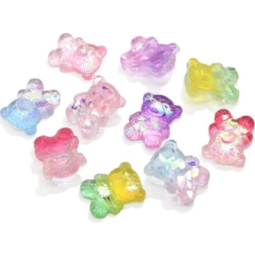Mixed AB Color Resin Gummy Bear Flatback Cabochon Decoration Craft Kawaii DIY Embellishment For Scrapbooking Decor Accessories