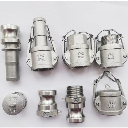 Camlock Couplings 1/2" to 2" Stainless Steel Homebrew Hose Pumps Fittings Quick Barb Adapter