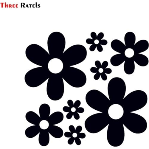 Three Ratels FTZ-156# 15x13.8cm Flower Ddaisy Vinyl Car Sticker Beautiful Decal for Window Body Decoration