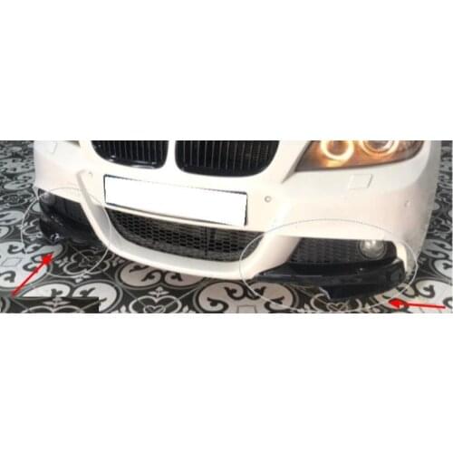 For BMW E90 2004-2012 Front Bumper Flap Bright Piano Black Spoiler Corner Piano Splitter Designed Supreme Apron Flap Corner