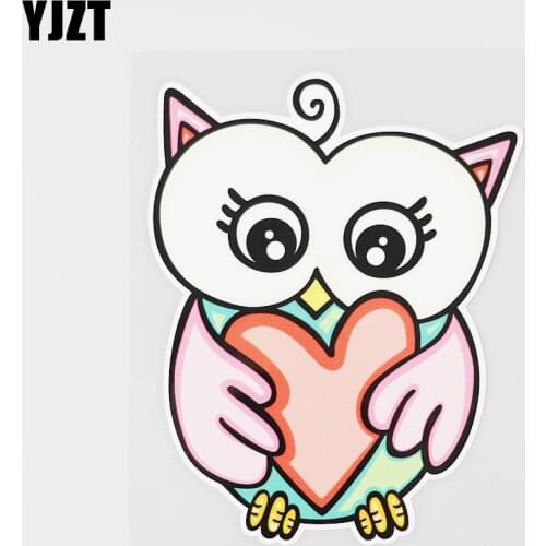 YJZT 12CM×15.3CM Lovely Owl PVC Decal Beautiful Car Sticker Animal Design 11B-0388