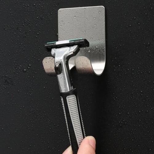 Elyn 1pc Durable 304 Stainless Shaver Bathroom Home Hooks Hanger Shelf Men Shaving Holder