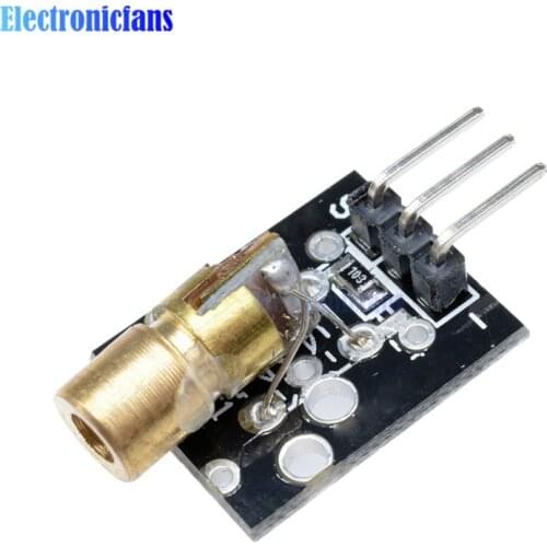 1Pcs KY-008 650nm Laser Sensor Module 6mm 5V 5mW Red Laser Dot Diode Copper Head KY008 For Arduino