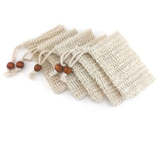 1pcs Exfoliating soap bags Handmade Sisal Soap Bags Natural mesh Soap Saver Pouch Holder Bath Soap Holder