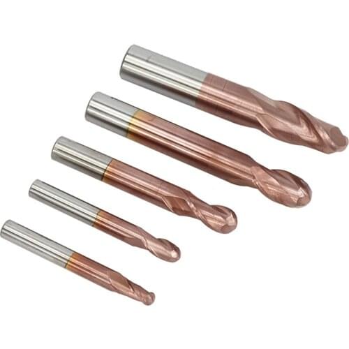 1pc R0.5-R6.0 50 degree ball nose end mill 2 flutes ticn coating cnc router bit tungsten carbide cnc end mill