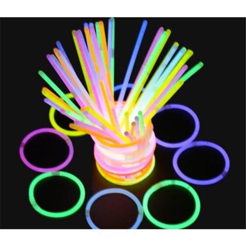 Hot 10Pcs Mix Color Party Fluorescence Light Glow Lasting In The Dark Sticks Bracelet Necklace Neon Concert Decor Decoration