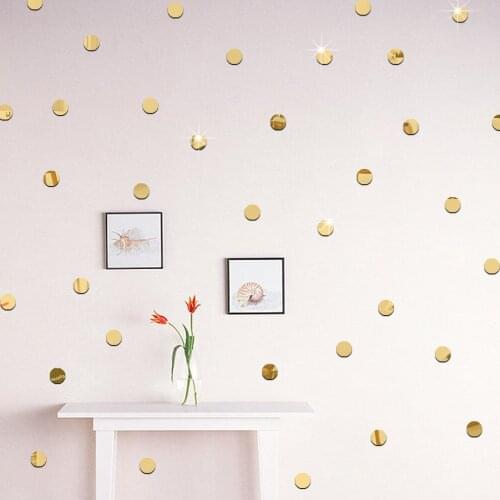 100 Pcs Acrylic Dot Mirror Stickers Wall Sticker Babyroom Bedroom Living Room Home Decoration Accessories