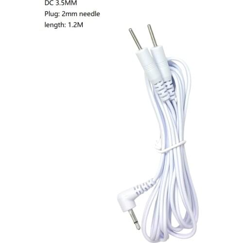50pcs/lot DC 3.5MM 2 in 1 Head electrode wires /cable for digital device and TENS EMSmachine free shipping