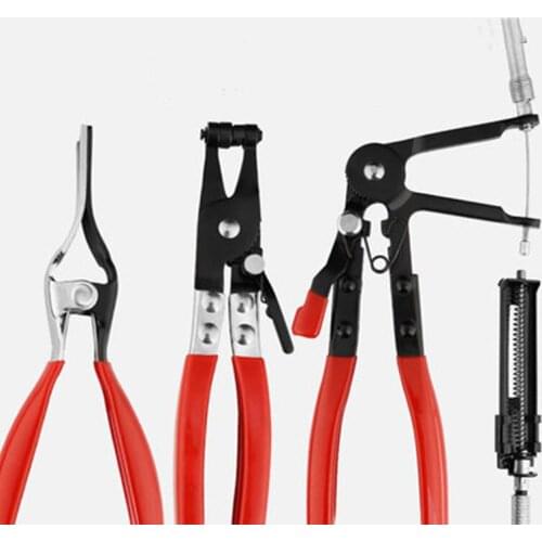 3Pcs Auto Repairs Straight Nose Hose Clamp Pliers Hand Tools Cable Type Flexible Wire Long Reach Hose Clip Pliers Hand Tools Set