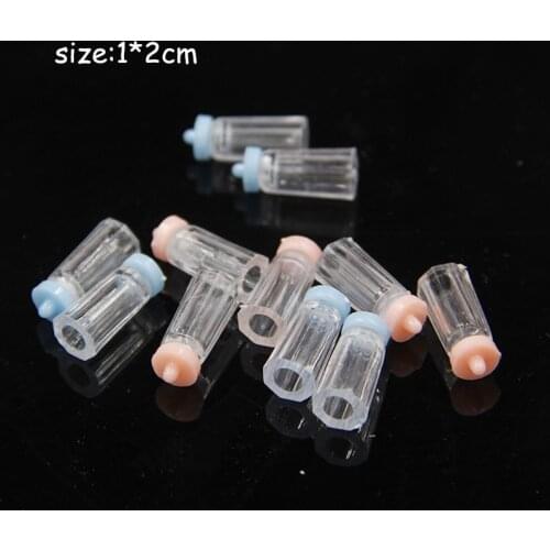 30PCS/Pack Baby Bottle Style Resin Decoration DIY Handmade Materials Containers Mini Pink Girl Blue Boy Party Holiday Ornaments