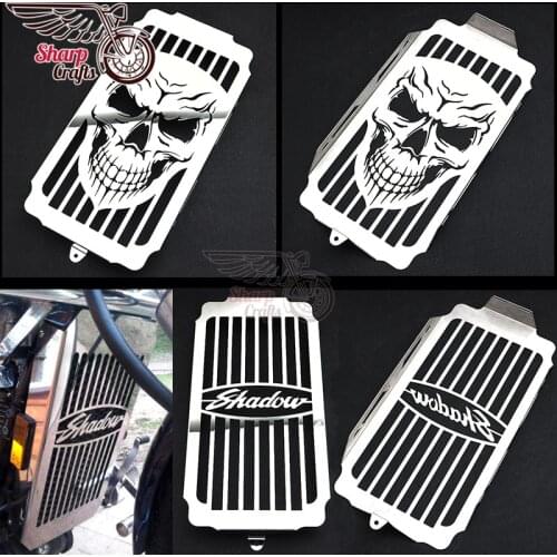 Motorcycle Accessories Steel Chrome Skull Radiator Grill Cover Guard Protector For Honda Shadow VT1100 Spirit Sabre 1987-2005