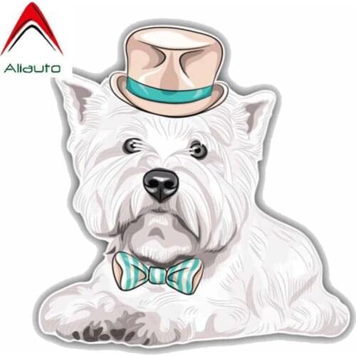 Aliauto Hipster West Highland White Terrier Dog Automobile Decoration Car Sticker Waterproof Reflective Decals,11cm*11cm
