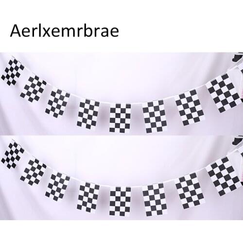Free Shipping Aerlxemrbrae 10M 38pieces/set14cmx21cm Checkered Racing Flag Race Car Pennant string Flags Banners for Racing