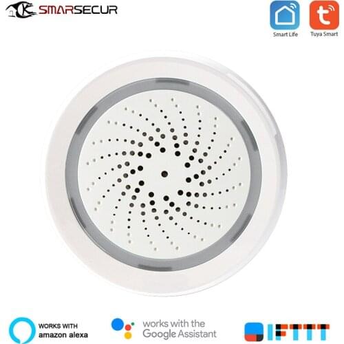 Tuya App Control Temperature & Humidity Sensor Alarm System Device for Amazon Alexa Smart Home Temperature and Humidity Detector