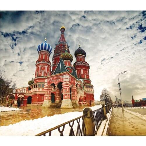 Cathedral red house The wooden puzzle 500 pieces ersion paper jigsaw puzzle white card adult childrens educational toys