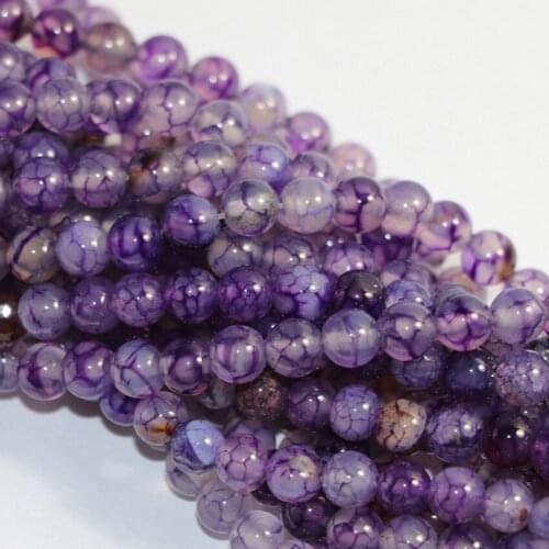 Hot Sale Natural Stone Purple Dragon Vein Onyx Agat Carnelian 6mm 8mm 10mm 12mm Round Loose Beads Jewelry Findings 15 Inches A31