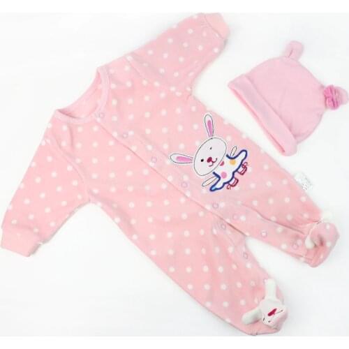 KAYDORA Reborn Baby Doll Pink Rabbit Clothes Fit lol 20-22 inch Reborn Baby Dolls Pajama Dress For 0-3 Month Old Baby Clothes