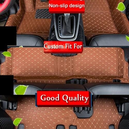 RKAC leather car floor mats for Acura MDX 5 Seat and 7 Seat 2006 2007 2008-2018 Custom foot Pads automobile carpet cover