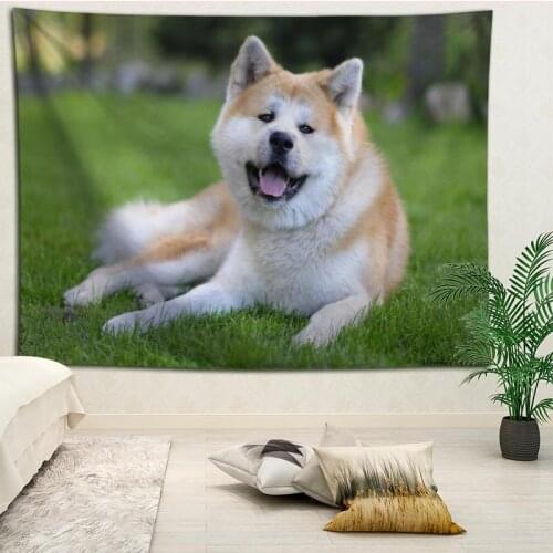 Hot Selling Custom Akita Dog Wall Tapestry Home Decorations Wall Hanging Tapestries For Living Room Bedroom More size