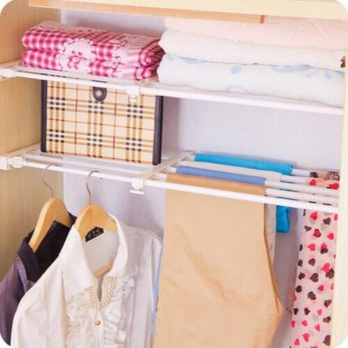 Multifunctional Retractable Wardrobe Storage Rack Kitchen Cabinet Storage Shelf