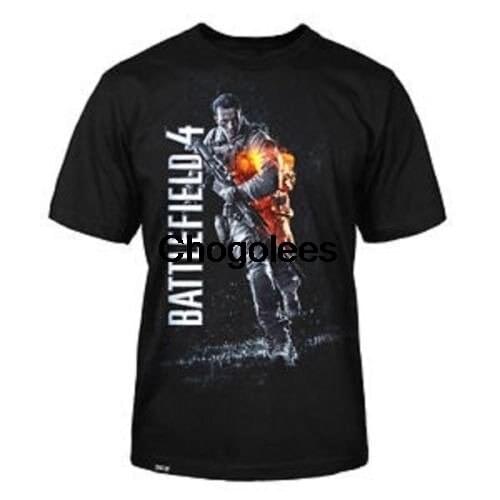 Mens Battlefield 4 Video Game T-Shirt Black Color Short Sleeve