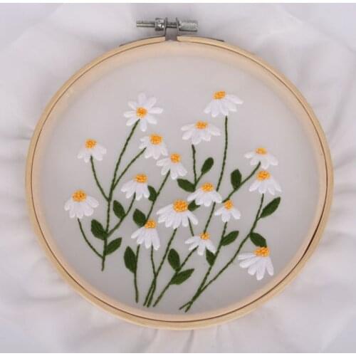 Plants Flowers Pattern DIY Embroidery Ribbon Set Beginners With Embroidery Shed Sewing Kit Cross-stitch Crafts Hand-stitched New