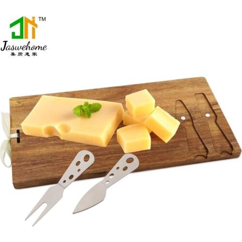 Jaswehome Cheese Knife And Board Set Cheese Board With Serving Utensils Charcuterie Board Cheese Knife Set of 3