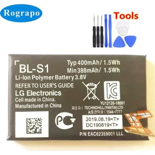 New 400mAh BL-S1 BLS1 Battery for LG G Watch W100 W100KT BL S1 Original Accumulator Bateria Baterij