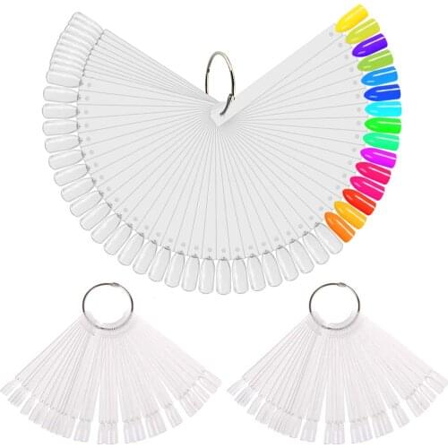 Nail Swatches Sticks 100Packs 50 Tips Clear Nail Art Color Display False Nail Tips Polish Practice Sticks